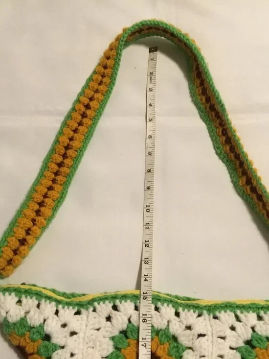 New Handmade Crochet Granny Square Tote Bag Crossbody Bag Women’s Shoulder Bag - Picture 7 of 7